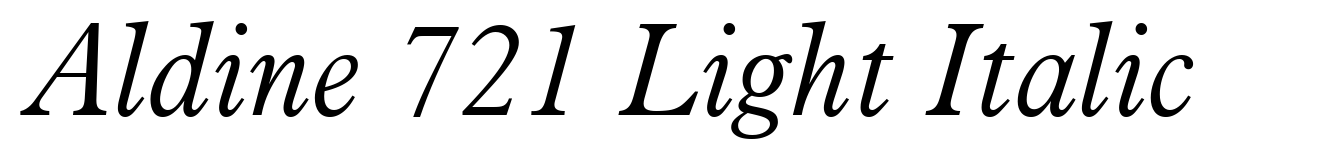 Aldine 721 Light Italic